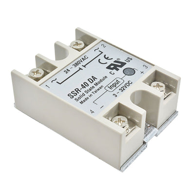 24V-380V 40A 250V SSR-40 DA Solid State Relay Module 3-32V DC To AC DC3-32V