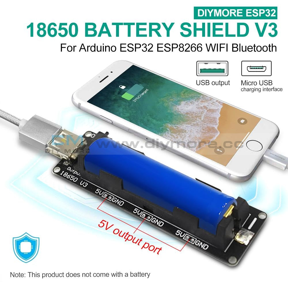 ESP32 WROOM32 Li-ON 18650 Akku / Battery 32Mb/4MB CP2102 USB TTL
