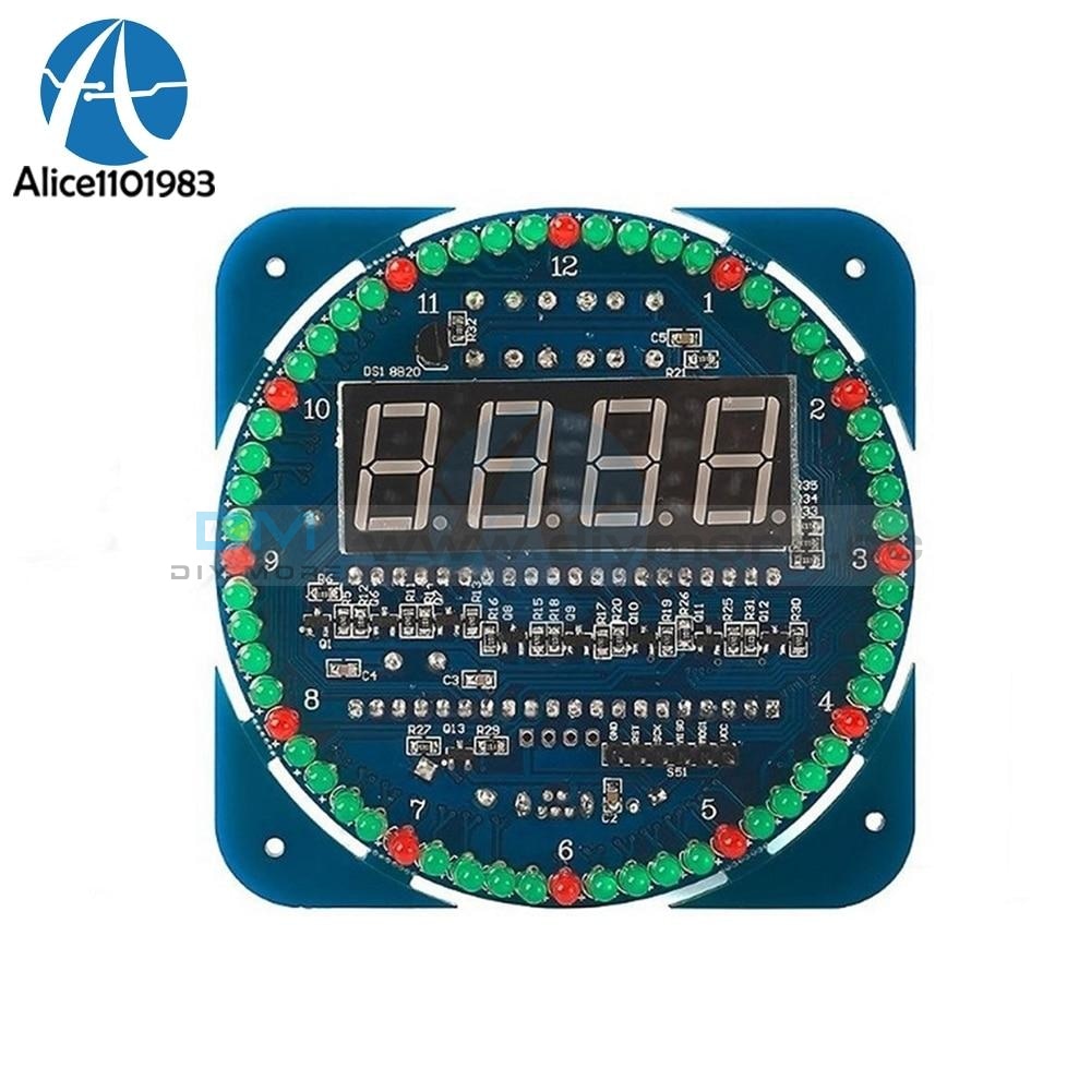 Assembled Ds1302 Rotating Led Electronic Digital Clock Kit 51 Scm Learning Board 3V 5V Diy Pcb