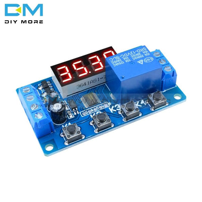 Digital Dc12V Timing Delay Relay Multifunction Trigger Module Board 4Button Timer 4 Digit Led