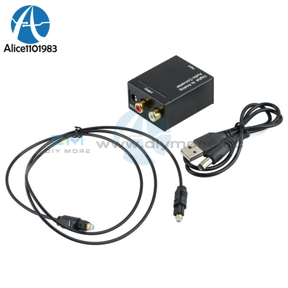 Digital Optical Coaxial Toslink Signal To Analog L/r Audio Converter Adapter Module 2X Rca Output