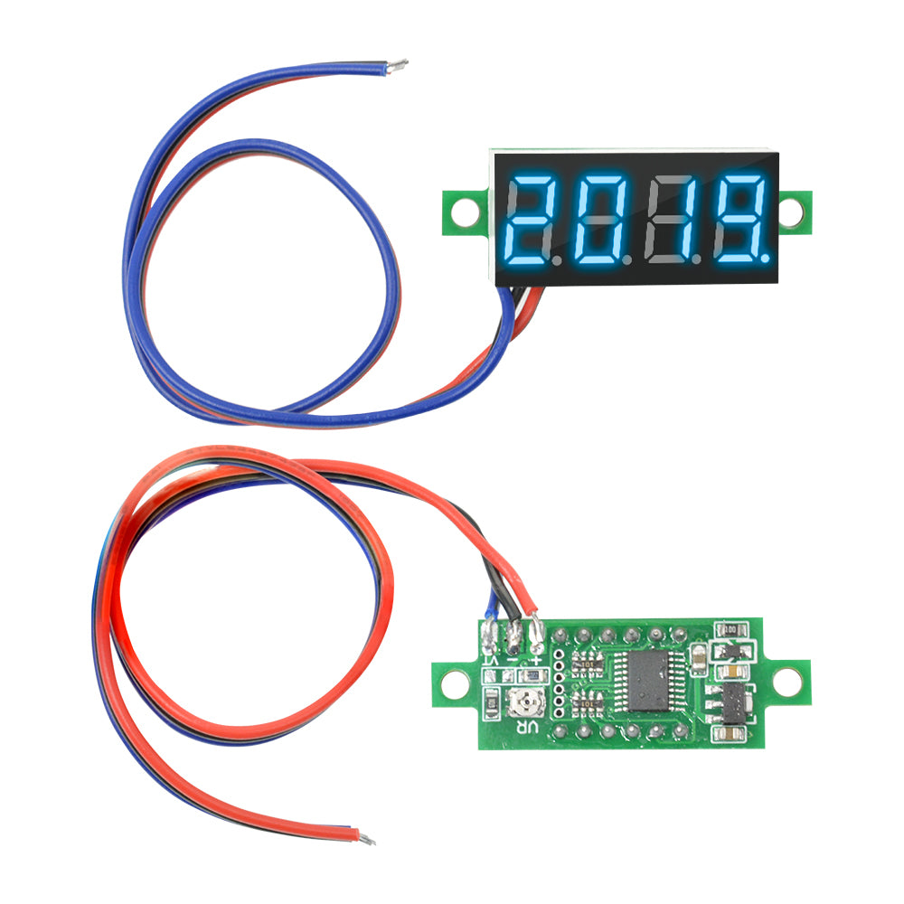 LED Voltmeter Digital Voltage Tester DC 0-100V 0.36" 4 Digit 3 Wire Panel Meter