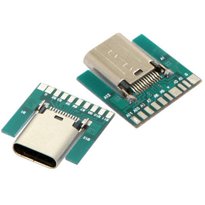 2PCS 24Pin USB 3.1 Type C Prise Femelle Connector Socket Type SMT avec PCB Board